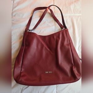 Nine West Deep Red Shoulder Hobo Bag